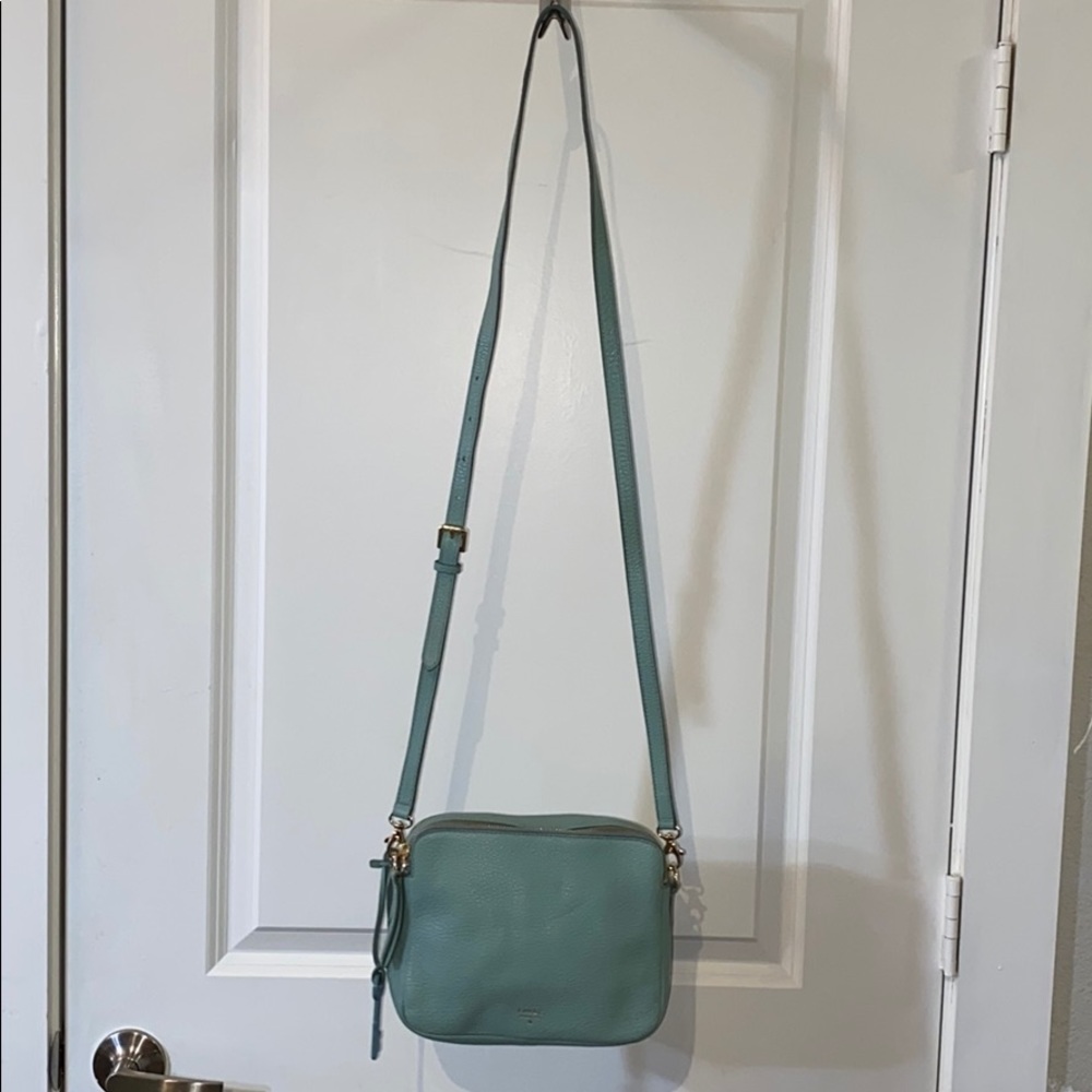 Fossil “toaster” crossbody purse in light teal